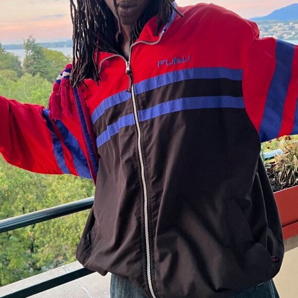 FUBU Vintage Windbreaker Colorblock Full Zip Jacket 90s Y2K Hip Hop Size XL - Picture 3 of 6